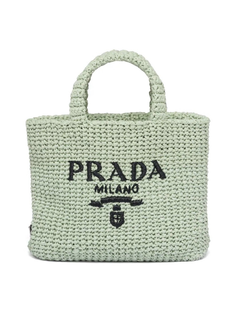 SOLD Prada Milano Aqua Crochet Tote Bag